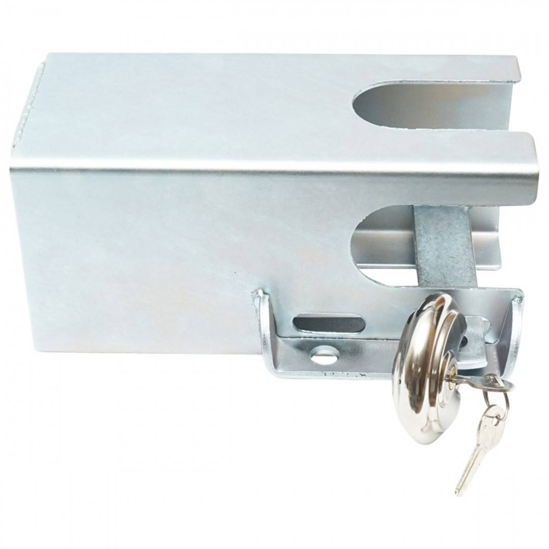Blocaj antifurt metalic inoxidabil cu doua chei, 110x110x217mm pentru cupla remorcare Breckner Germany