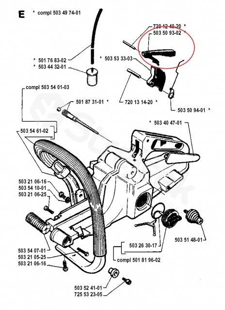 Blocator acceleratie Husqvarna 262 - original