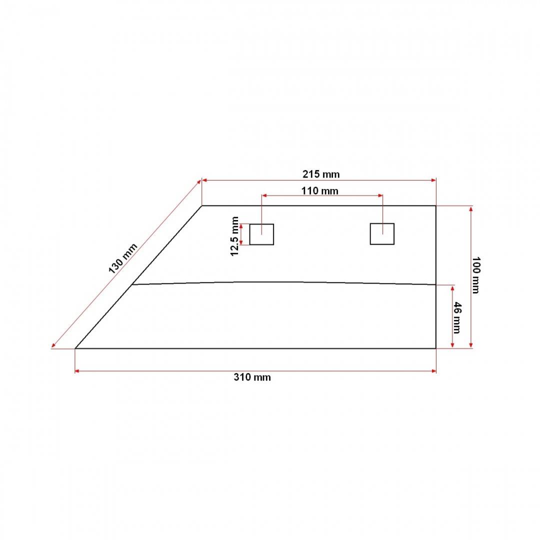 Brazdar 31x10 cm cu 2 gauri pentru plug agricol Konig Traktoren