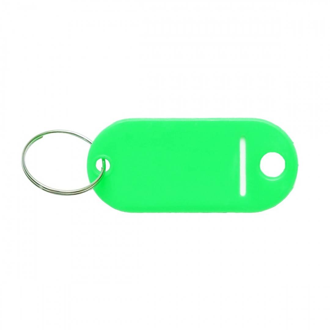 Breloc chei verde cu eticheta