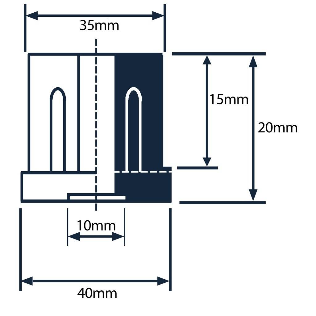 Bucsa metalica cu filet interior 40x40mm M10