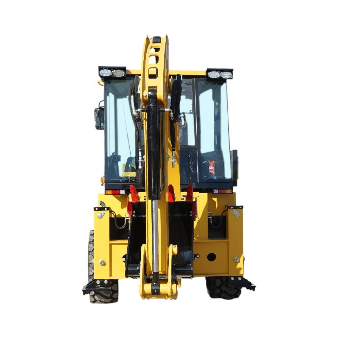 Buldoexcavator articulat compact 1.8T, motor diesel 50CP Euro 3 cu brat excavator, cupa frontala, furci paleti, picon hidraulic THOR