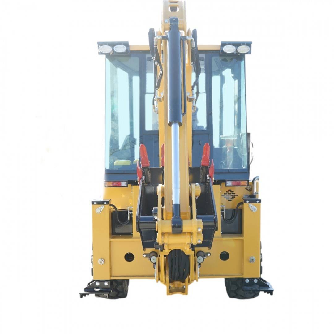 Buldoexcavator articulat compact 1.8T, motor diesel 61CP Euro 5 cu brat excavator, cupa frontala, furci paleti, picon hidraulic Breckner Germany