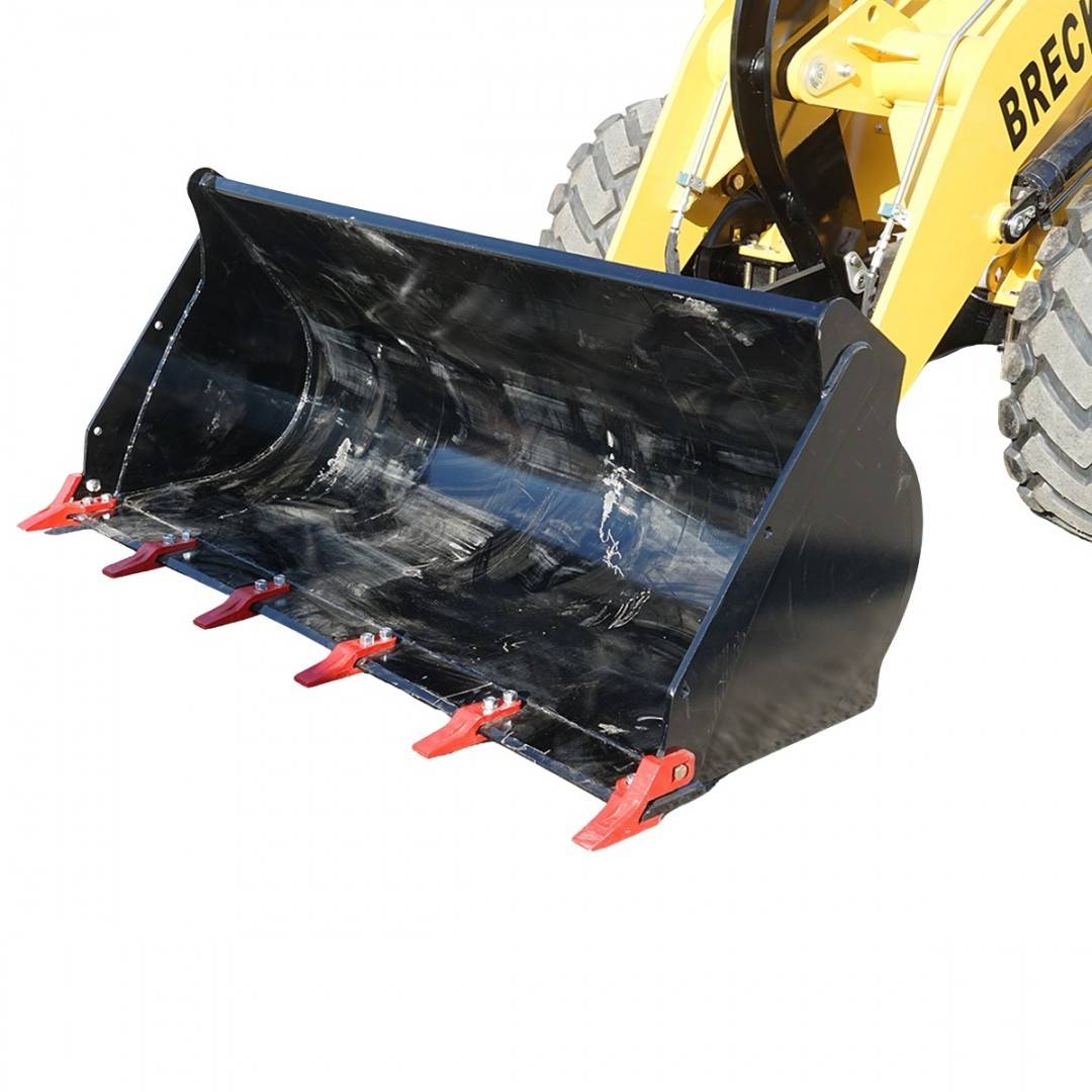 Buldoexcavator articulat compact 1.8T, motor diesel 61CP Euro 5 cu brat excavator, cupa frontala, furci paleti, picon hidraulic Breckner Germany