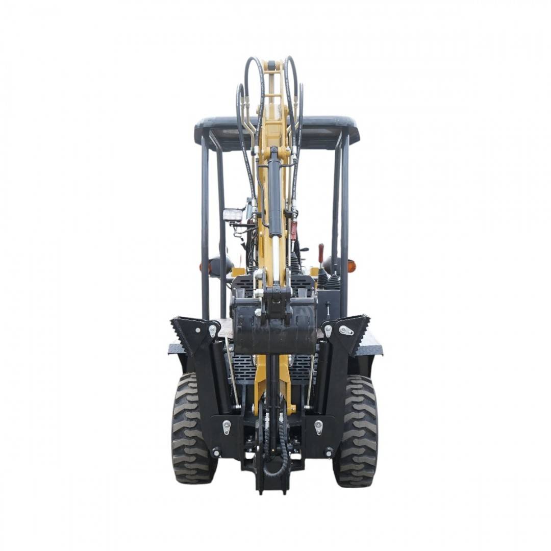 Buldoexcavator articulat compact 2.5T, motor diesel 52CP, adancime sapare 1600mm, cupa frontala si brat excavare spate THOR