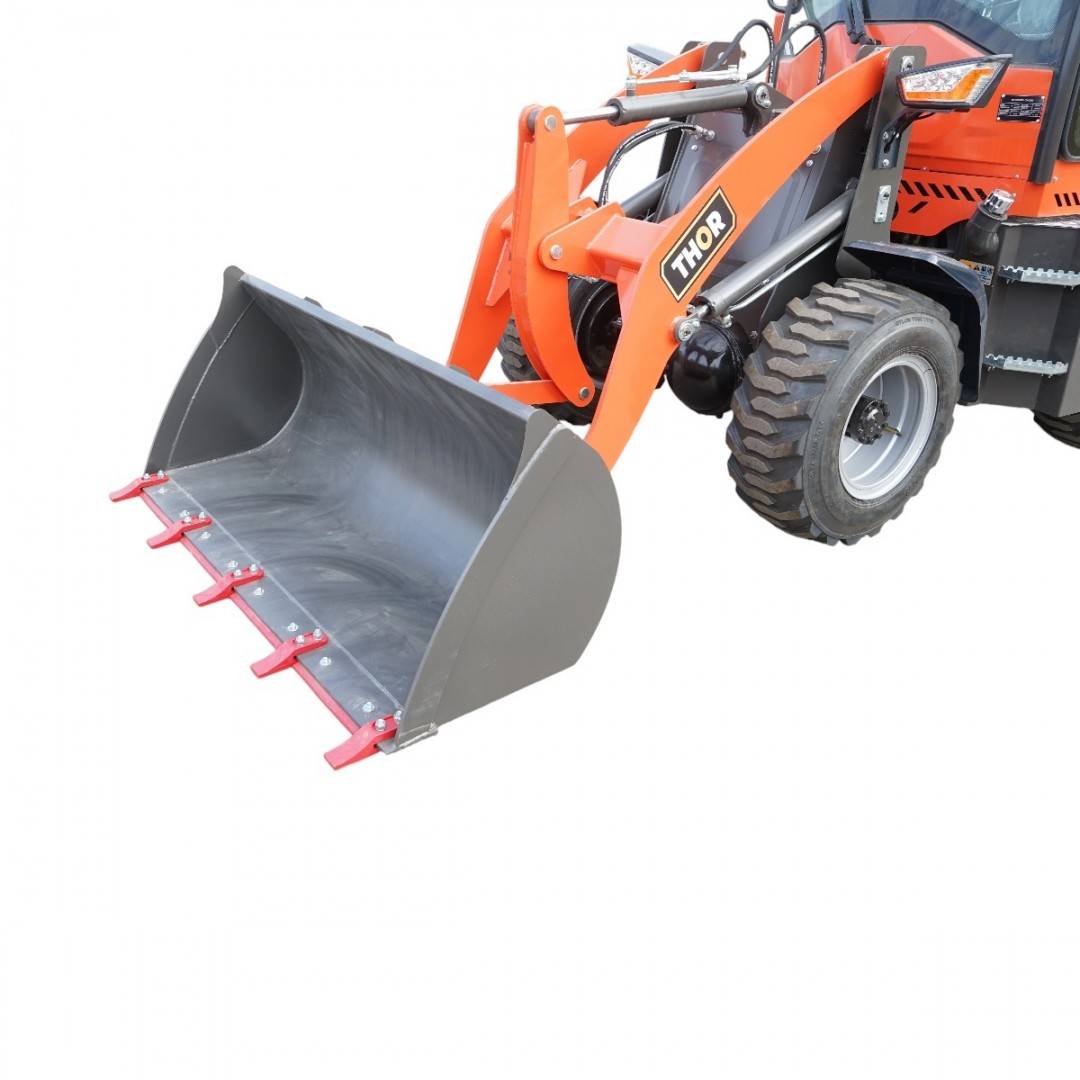 Buldoexcavator articulat compact 2.8T, motor diesel 50CP, cupa frontala si brat excavare spate THOR