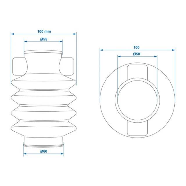 Burduf pentru cupla remorca Knott/Schlegl 55/60mm