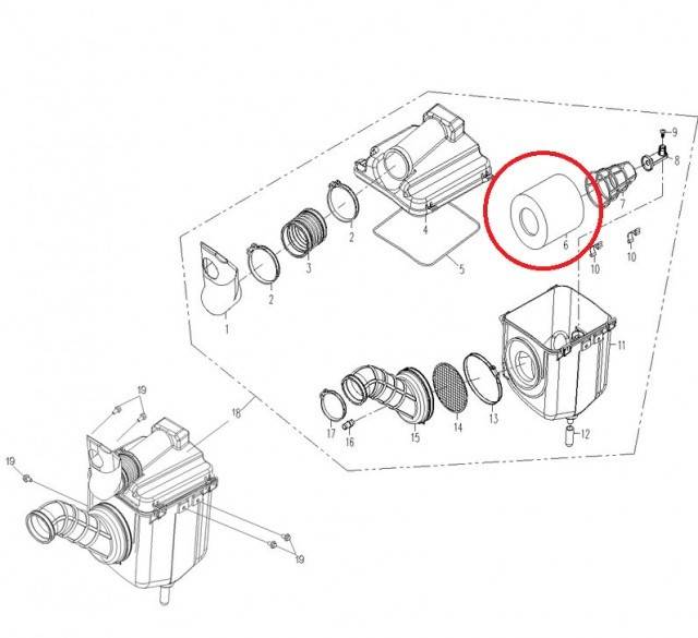 Burete filtru aer ATV CF Moto 500cc (0180-1120A0)