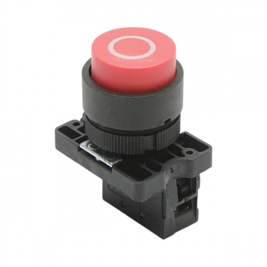 Buton comanda convex STOP rosu cu revenire 1NC, 400V/10A LAY5 Breckner Germany