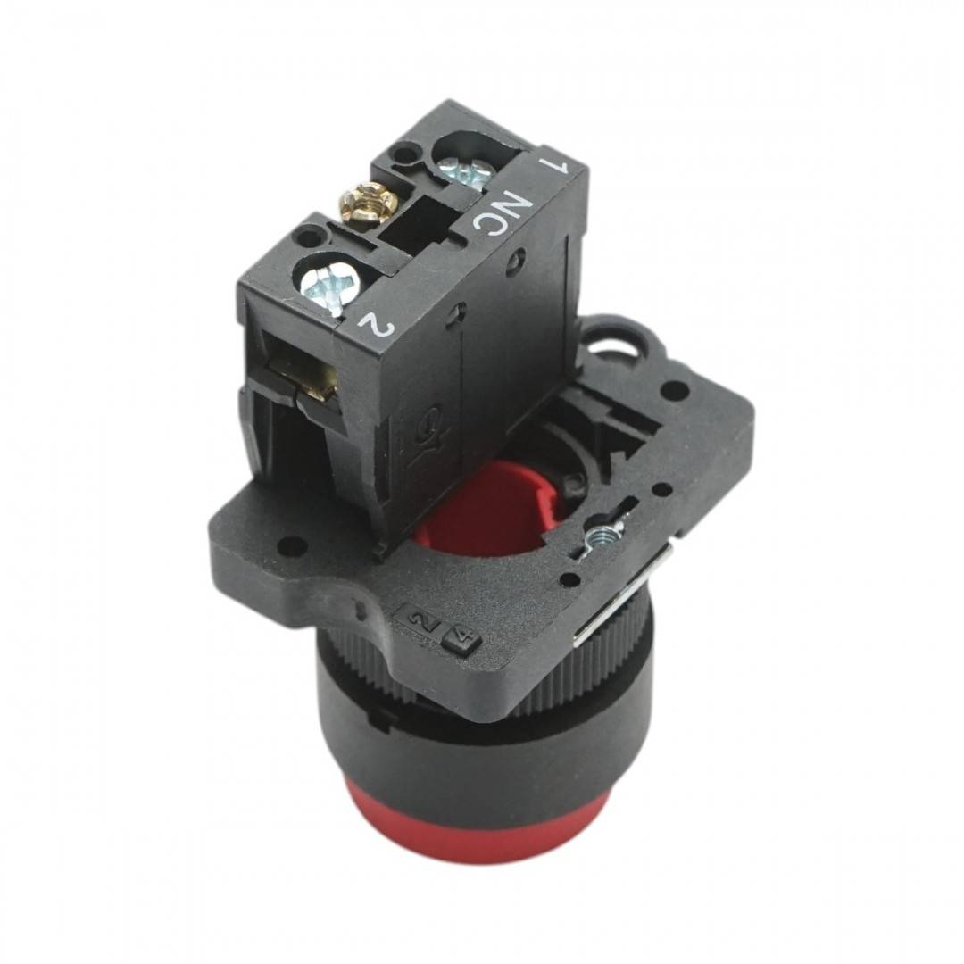 Buton comanda convex STOP rosu cu revenire 1NC, 400V/10A LAY5 Breckner Germany