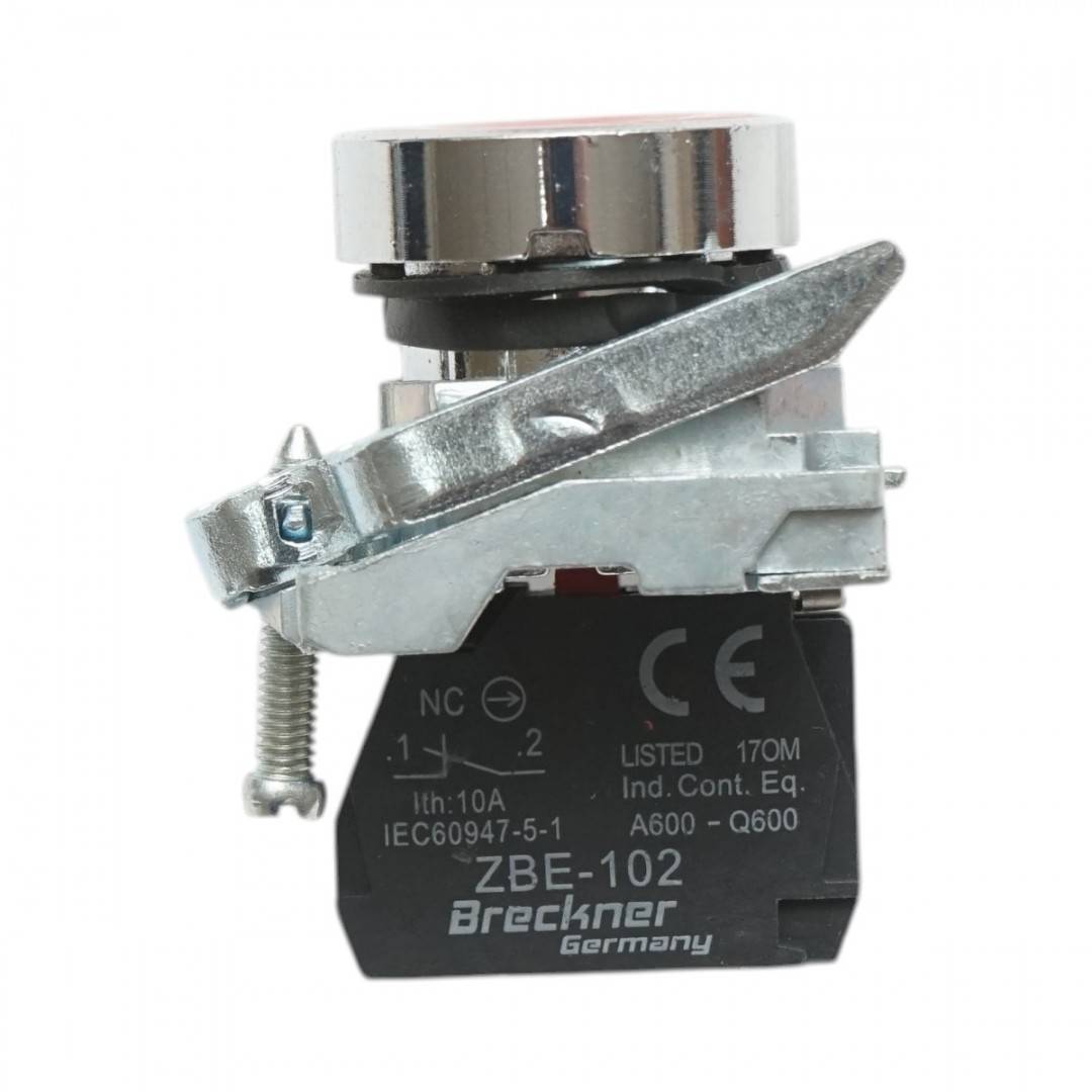 Buton comanda STOP rosu cu revenire 1NC, 10A, TB4 Breckner Germany