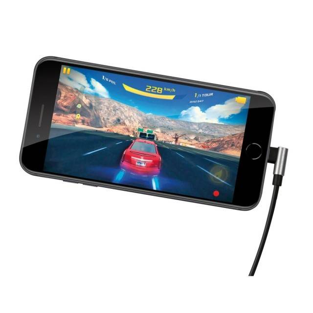 Cablu 90° Usb > Usb Type-C - 200 cm - Negru