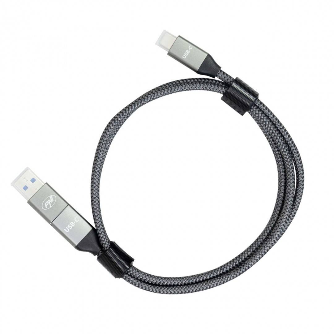 Cablu date si incarcare PNI CD600 USB Type-C la Type-C 60W + adaptor USB Type-C la USB-A, lungime 1m
