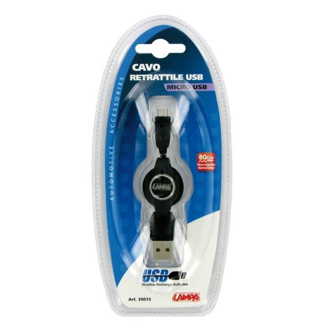 Cablu de incarcare retrectabil Usb > Micro Usb - 80 cm