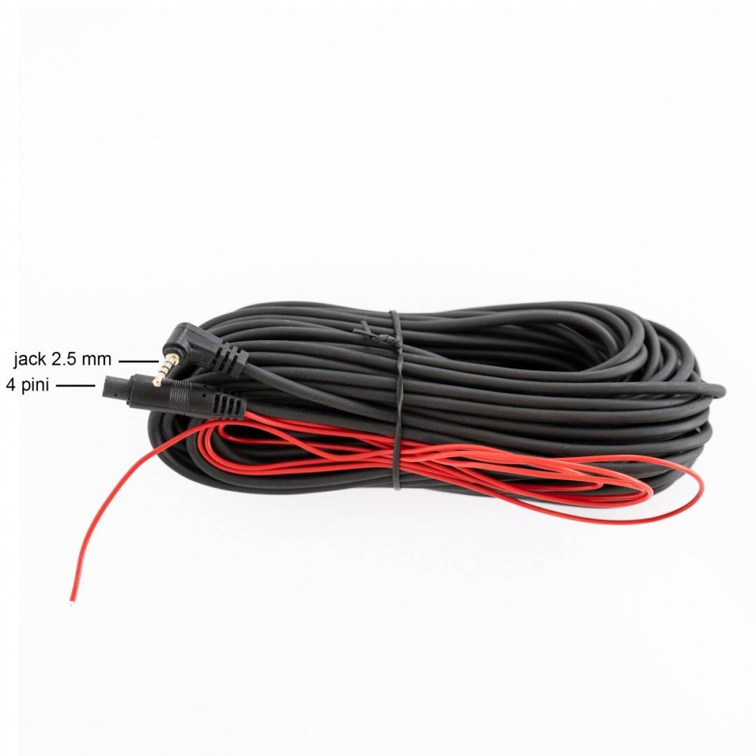 Cablu de prelungire PNI lungime 15m pentru camere de mers inapoi, 4 pini, jack 2.5 mm