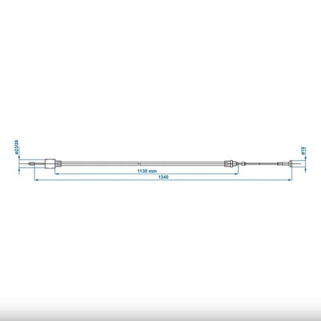Cablu Frana AL-KO cu filet 1130/1340mm cup Ø26mm