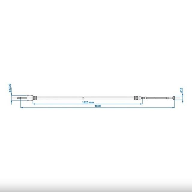 Cablu Frana AL-KO cu filet 1620/1830mm cup Ø26mm