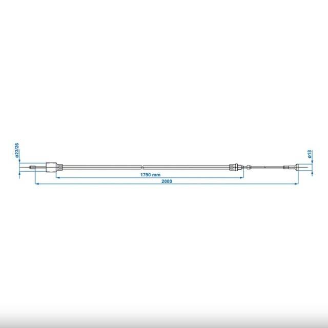 Cablu Frana AL-KO cu filet 1790/2000mm cup Ø26mm