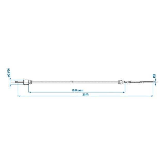 Cablu Frana AL-KO cu filet 1990/2200mm cup Ø26mm