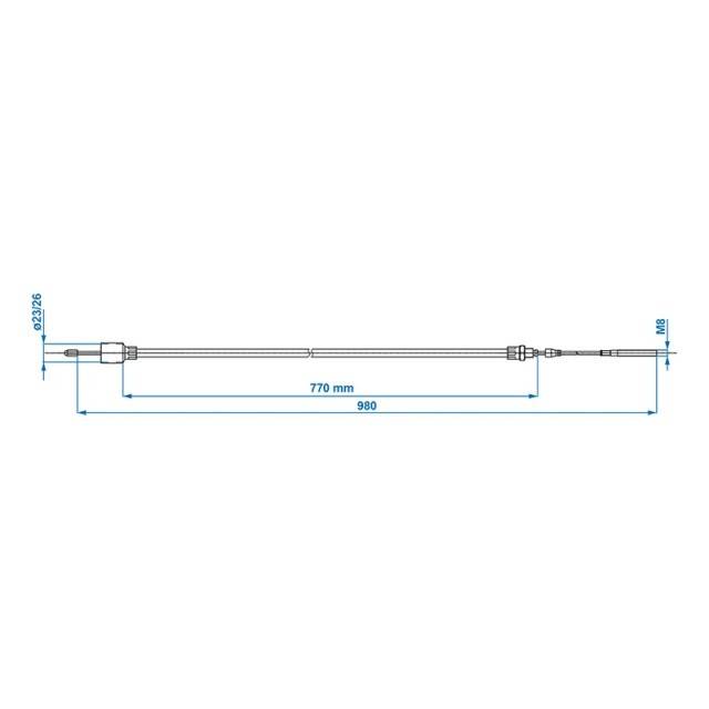 Cablu Frana AL-KO cu filet 770/980mm cup Ø26mm