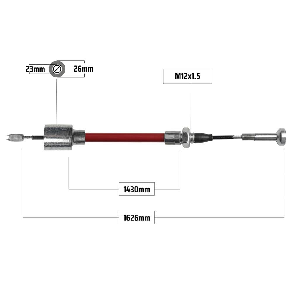 Cablu frana ALKO 1626/1430 mm, capat Ø23/26 mm, capat tip ciuperca