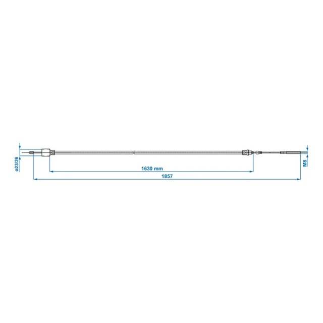 Cablu Frana cu filet 1630/1857mm cup Ø26mm BPW