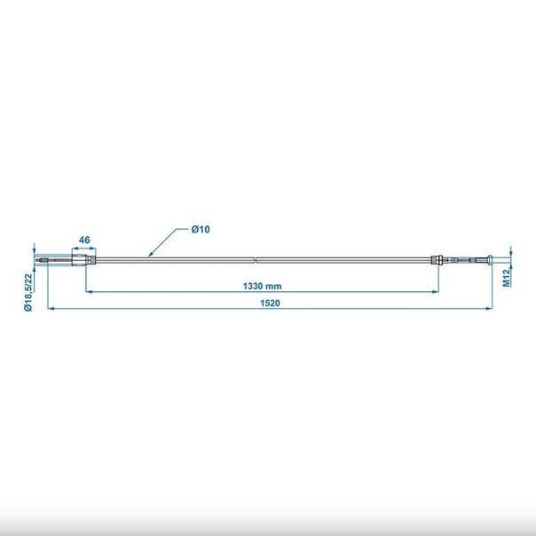 Cablu Frana KNOTT cu filet 1330/1520 mm cup Ø22mm