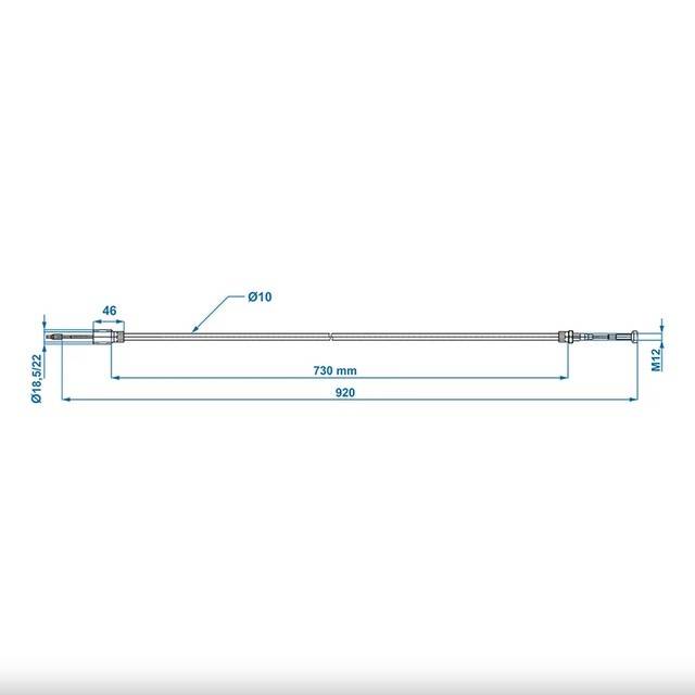 Cablu Frana KNOTT cu filet 730/920 mm cup Ø22mm