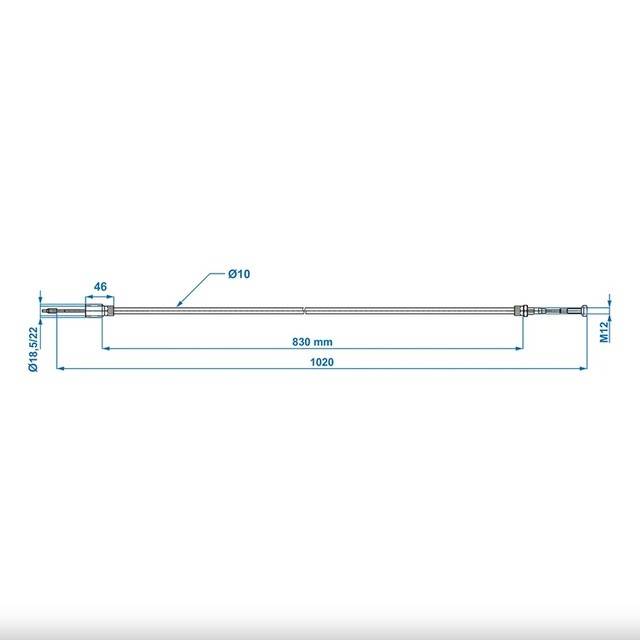 Cablu Frana KNOTT cu filet 830/1020 mm cup Ø22mm