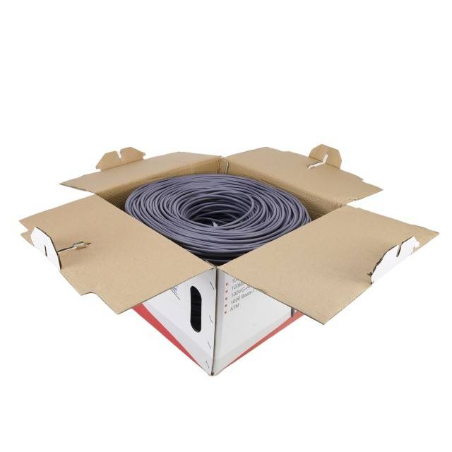 Cablu la metru FTP CAT6 PNI F06 cu 4 perechi pentru internet 1 Gigabit si sisteme de supraveghere Rola 305m