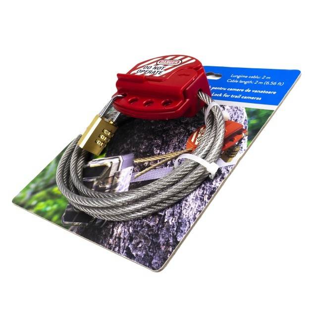 Cablu securitate cu lacat PNI Smart Lock pentru camere de vanatoare PNI 400C, 350C, 280C, 480C