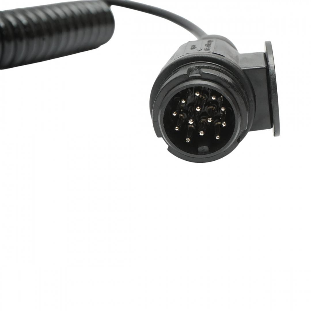 Cablu spiralat remorca 3.5m cu 2 fise tata 13 pini, 8 fire Breckner Germany