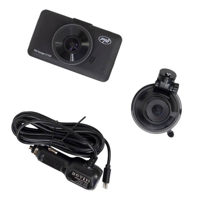 Camera auto DVR PNI Voyager S1700 4K UHD, ecran 3 inch, inregistrare ciclica, monitorizare parcare, detectie miscare, alimentare 12V/24V