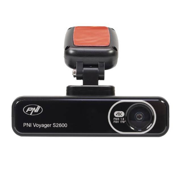 Camera auto DVR PNI Voyager S2600 WiFi, 4K Ultra HD, GPS, fara display, functie Monitorizare parcare, G-sensor, inregistrare video si audio,