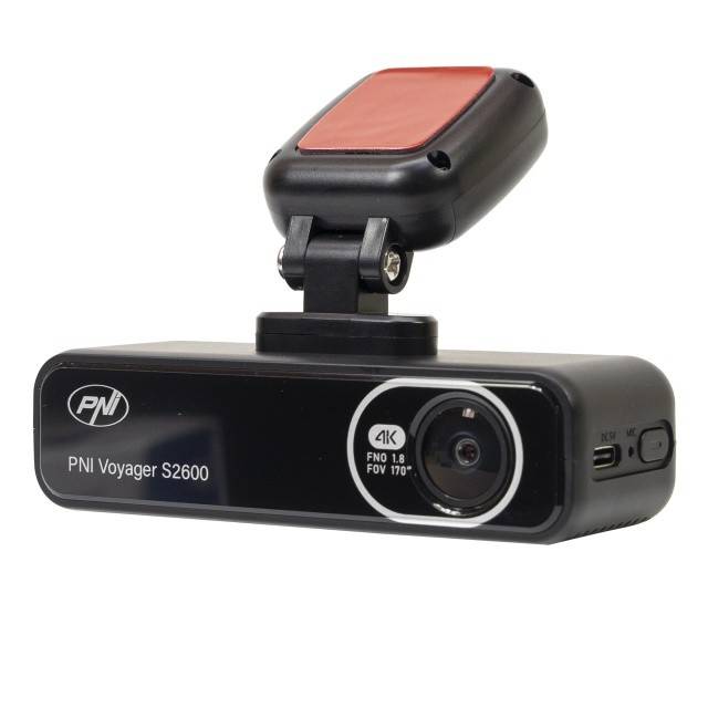 Camera auto DVR PNI Voyager S2600 WiFi, 4K Ultra HD, GPS, fara display, functie Monitorizare parcare, G-sensor, inregistrare video si audio,