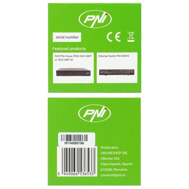 Camera supraveghere video PNI IP740 4MP, 6 LED-uri IR, IP66, alb