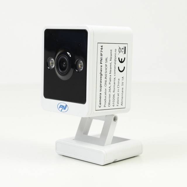 Camera supraveghere video PNI IP744 4MP cu IP, detectie miscare, audio bidirectional, slot card micro SD, unghi larg, control din aplicatie, imagine