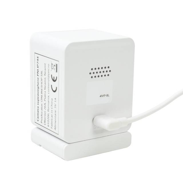 Camera supraveghere video PNI IP744 4MP cu IP, detectie miscare, audio bidirectional, slot card micro SD, unghi larg, control din aplicatie, imagine