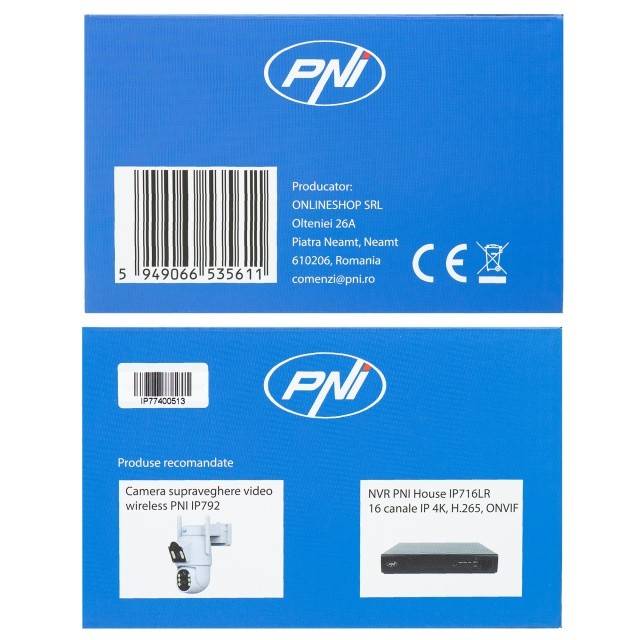 Camera supraveghere video PNI IP774 4MP, panou solar 3W, acumulator 4000mAh incorporat, detectie miscare, slot card micro SD, vizibilitate nocturna,
