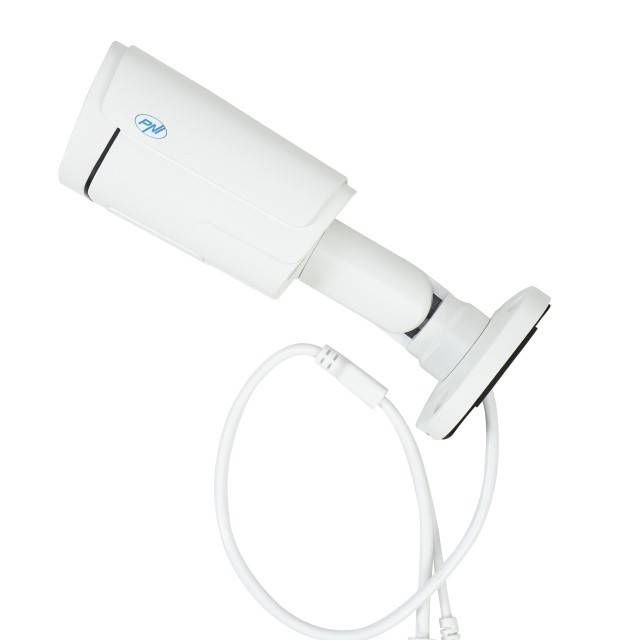 Camera supraveghere video PNI IP780, 8MP, 4K, IP, 6 LED-uri IR, IP66, alb
