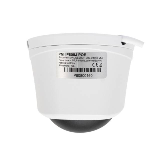 Camera supraveghere video PNI IP808J, POE, 8MP, black light, lentila 2.8mm, pentru exterior, alb