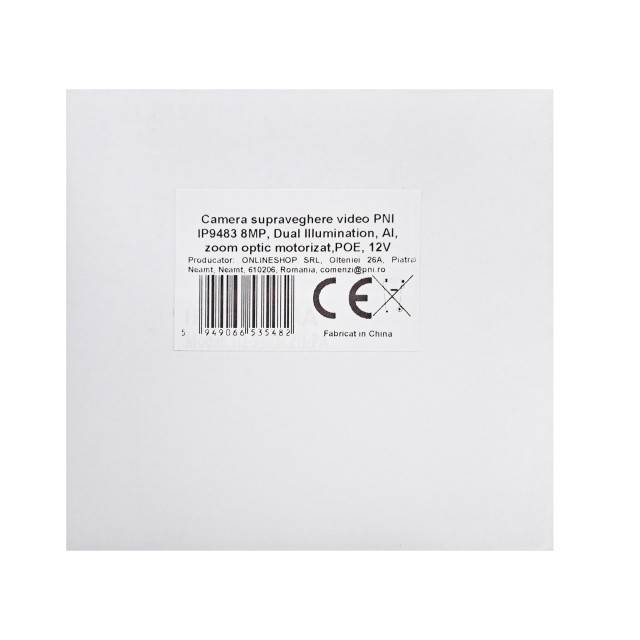 Camera supraveghere video PNI IP9483 8MP, Dual Illumination, AI, zoom optic motorizat, POE, 12V