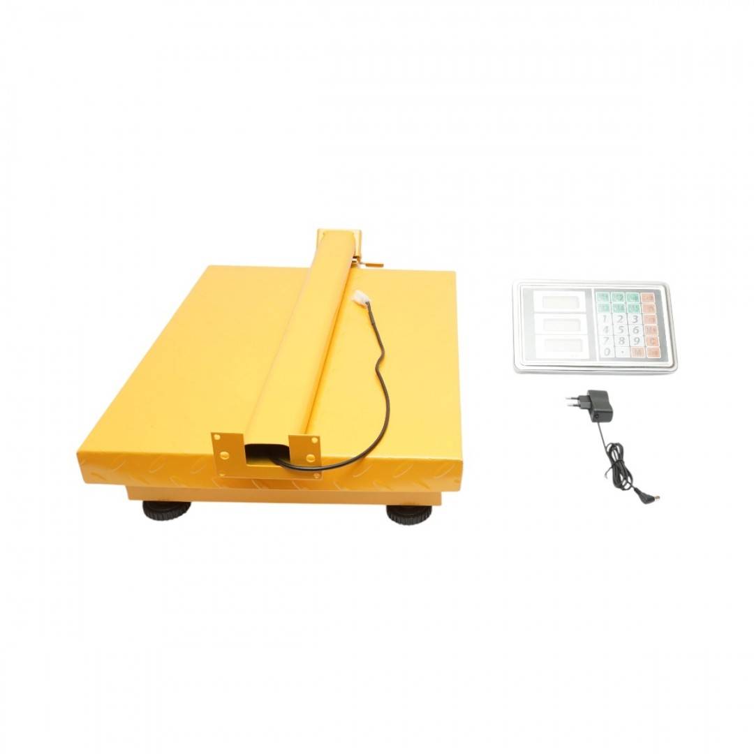 Cantar electronic de podea 350 kg tip platforma 500x400mm cu brat pliabil, afisaj LCD