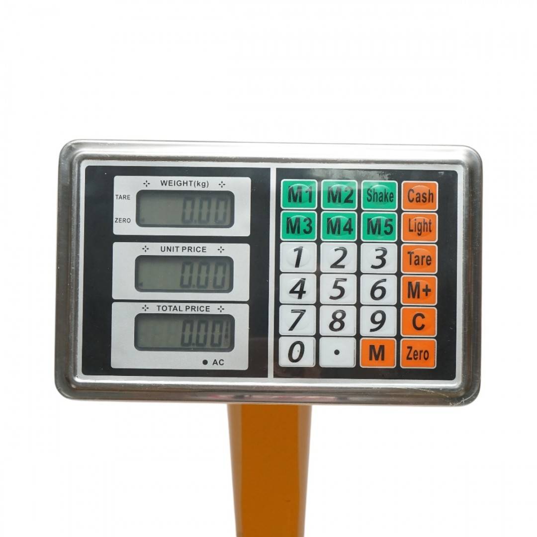 Cantar electronic de podea 350 kg tip platforma 500x400mm cu brat pliabil, afisaj LCD
