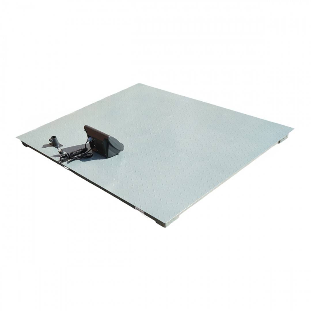 Cantar electronic de podea 5000 kg, platforma striata 150x150cm, baterie 6V 4Ah, afisaj LED