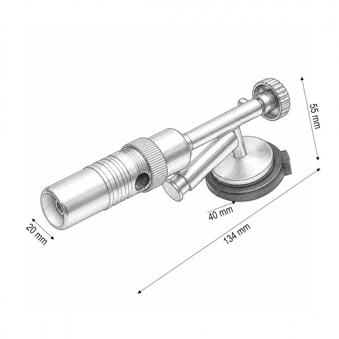 Cap arzator butelie gaz spray, aprindere piezo, flacara reglabila 1300°C