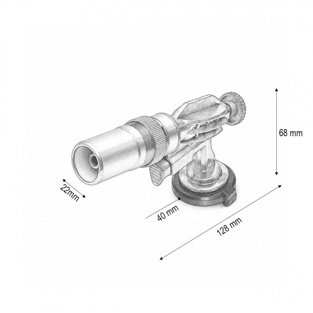 Cap arzator butelie gaz spray, aprindere piezo, flacara reglabila 1300°C Master Torch