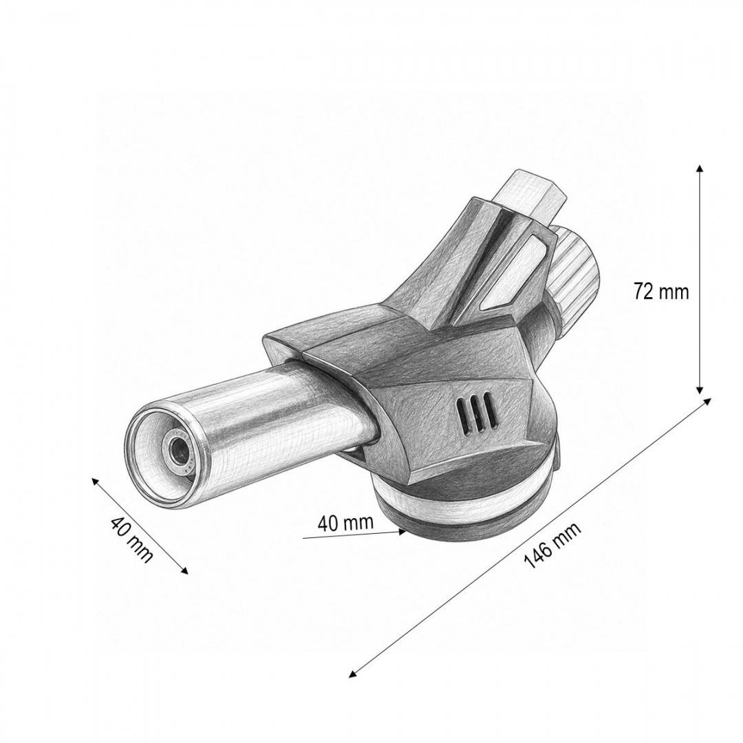Cap arzator butelie gaz spray, rotire 360 grade, aprindere piezo, flacara reglabila 1300°C