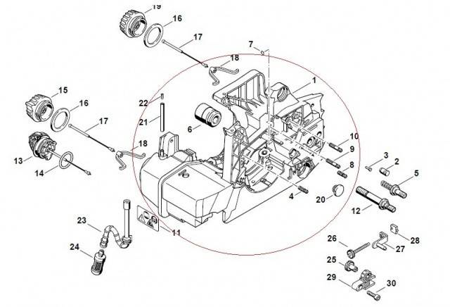Carter complet drujba compatibil Stihl MS 290, MS 310, MS 390, 029, 039