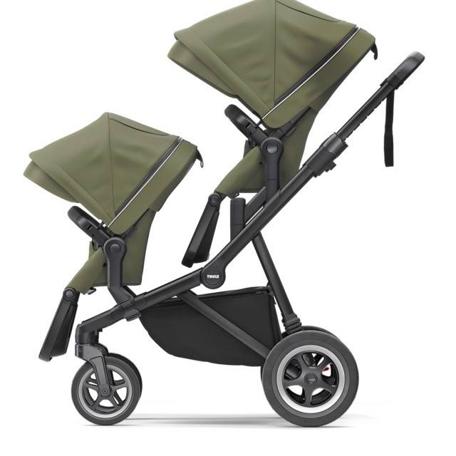 Carucior Thule SLEEK Cadru Negru si Copertina Soft Green (verde kaki)